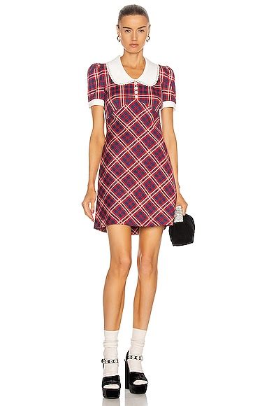 miu miu plaid dress|miu outlet online.